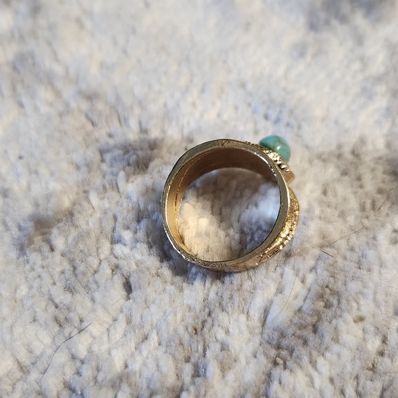🔷️ Turquoise Gold Statement Ring Size 6.5 - Picture 3 of 3